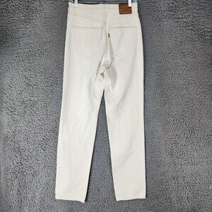Levis Jeans Womens 28 Cream Premium 70's High Slim Straight 100% Cotton